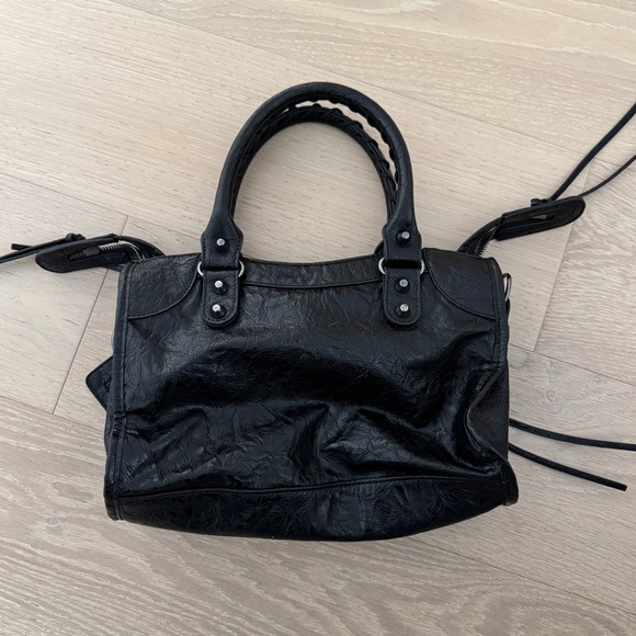 Vegan Leather Small Motorcycle City Bag - Picture 4 of 8